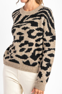 Sweater Animal Print Gris