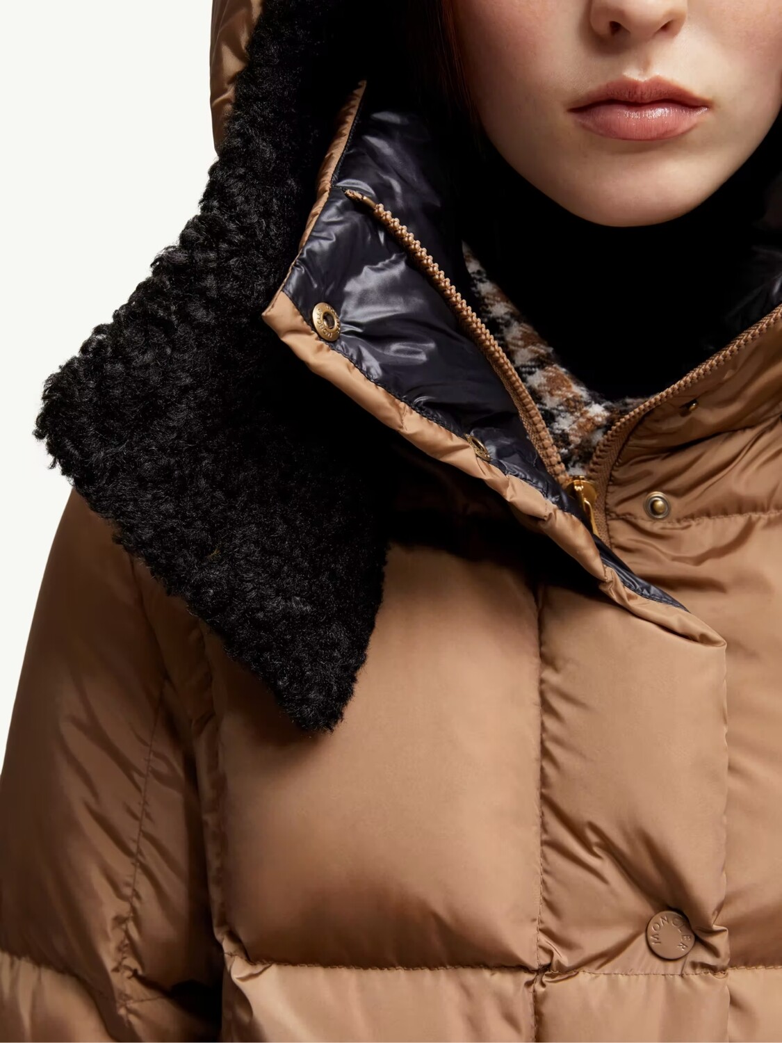 MONCLER - Campera de Plumas Castelnou Beige Claro