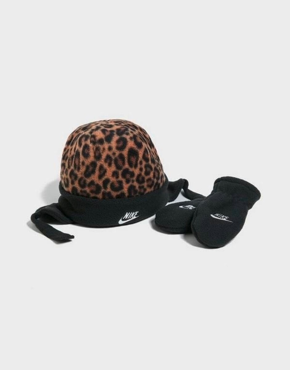 Set Nike Leopard Baby Trapper Unisex - Negro 
