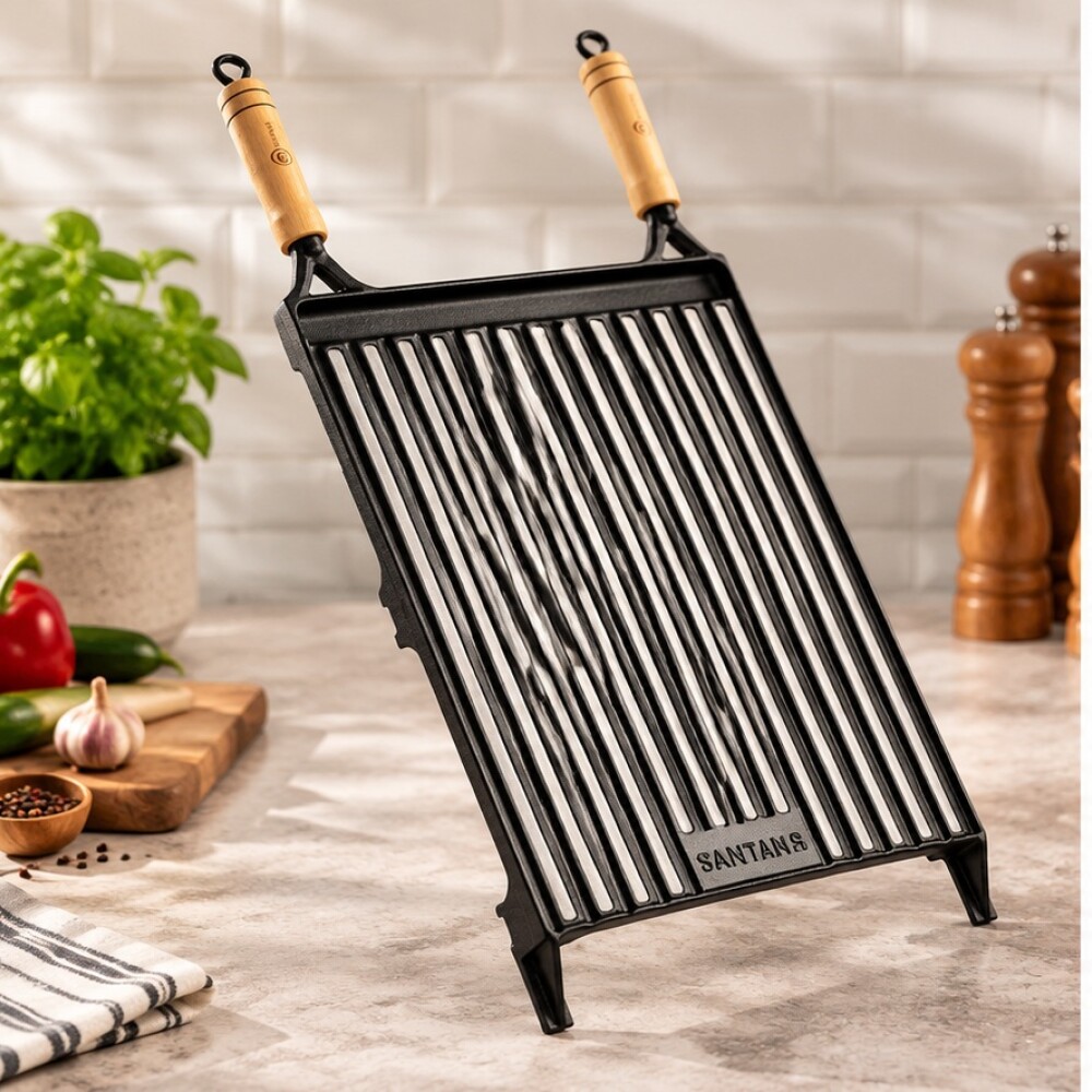 Parrilla con 2 agarraderas 46x30 cm (71x31) SANTAN Parrilla con 2 agarraderas 46x30 cm (71x31) SANTAN