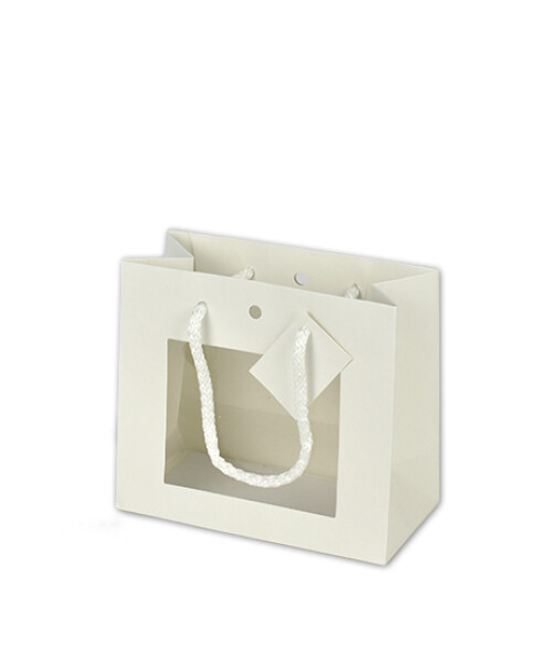 BOLSA CON VENTANA 16x08x14 cm BLANCO
