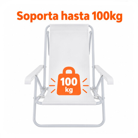 Reposera Silla Reclinable 8 Posiciones Acero Mor Sannet Blanco