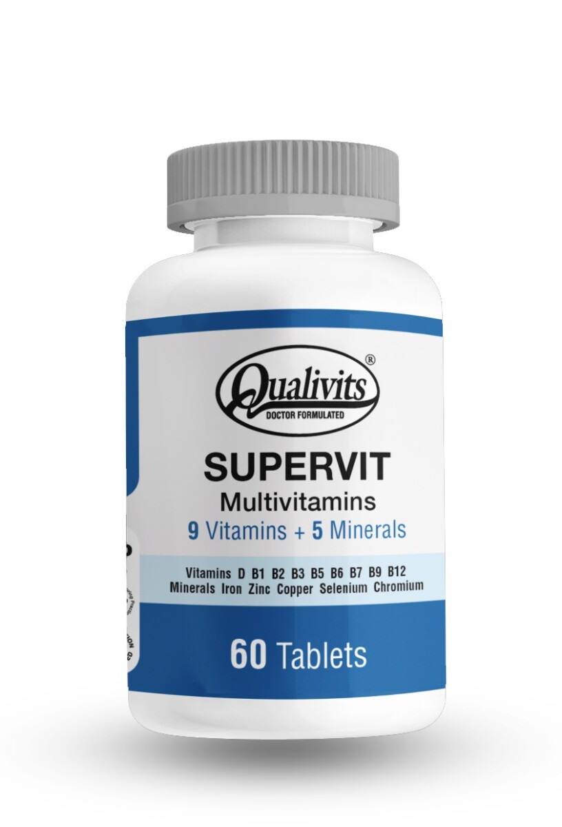 Qualivits Supervit 9 Vitaminas + 5 Minerales 60 Tabletas – Complemento Nutricional Completo 