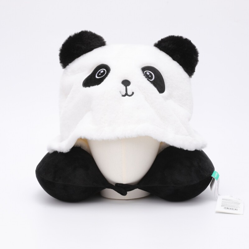 ALMOHADA CERVICAL DE ESPUMA VISCOELÁSTICA EN FORMA DE U CON CAPUCHA (PANDA) ALMOHADA CERVICAL DE ESPUMA VISCOELÁSTICA EN FORMA DE U CON CAPUCHA (PANDA)