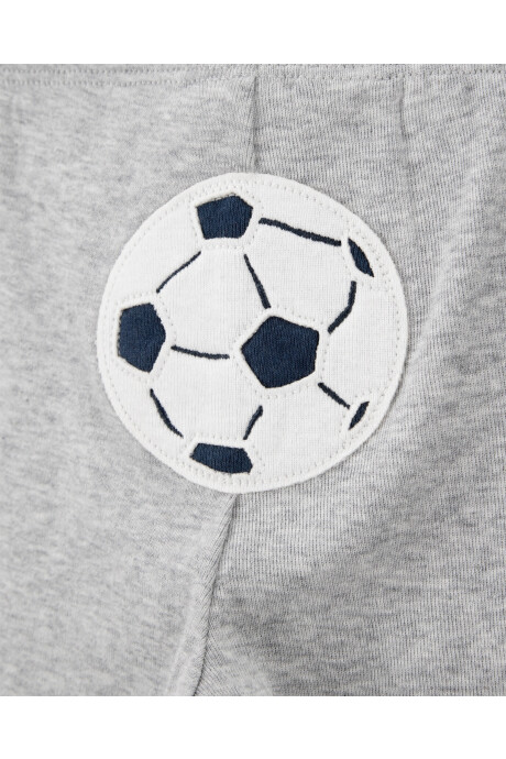 Set tres piezas de algodón, pantalón y dos bodies, diseño fútbol Sin color