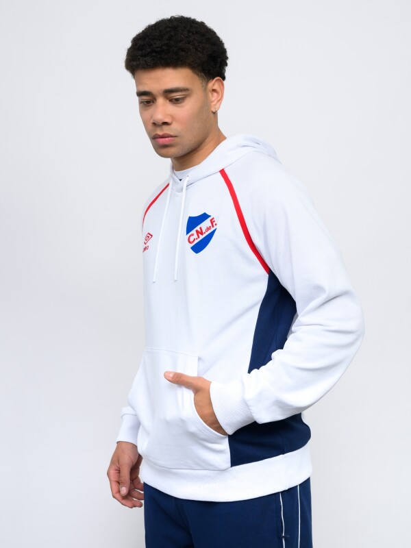 HOODIE DOLMAN Nacional Hombre Blanco, Azul Marino