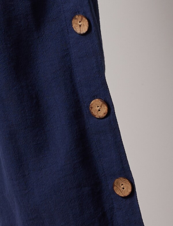 Pantalon Crop Det Botones AZUL