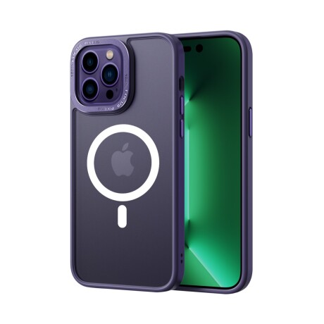 Protector case anti-shock magnética iphone 14 pro devia borde metálico Purple