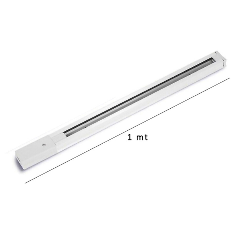 Set De Riel + 3 Spots 1.00m De Largo Soporte De Luz Blanco