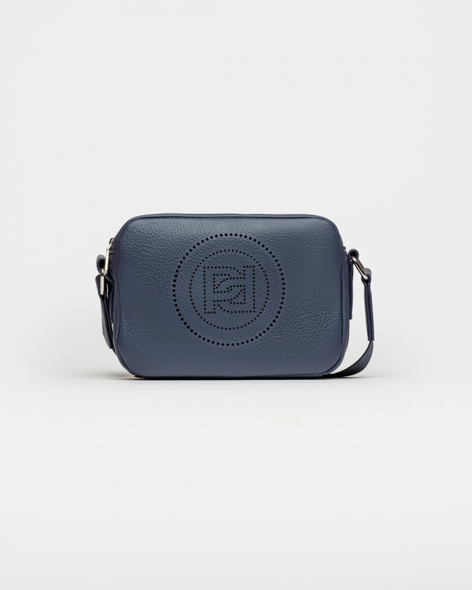 Bandolera Key en efecto cuero graneado - Azul 