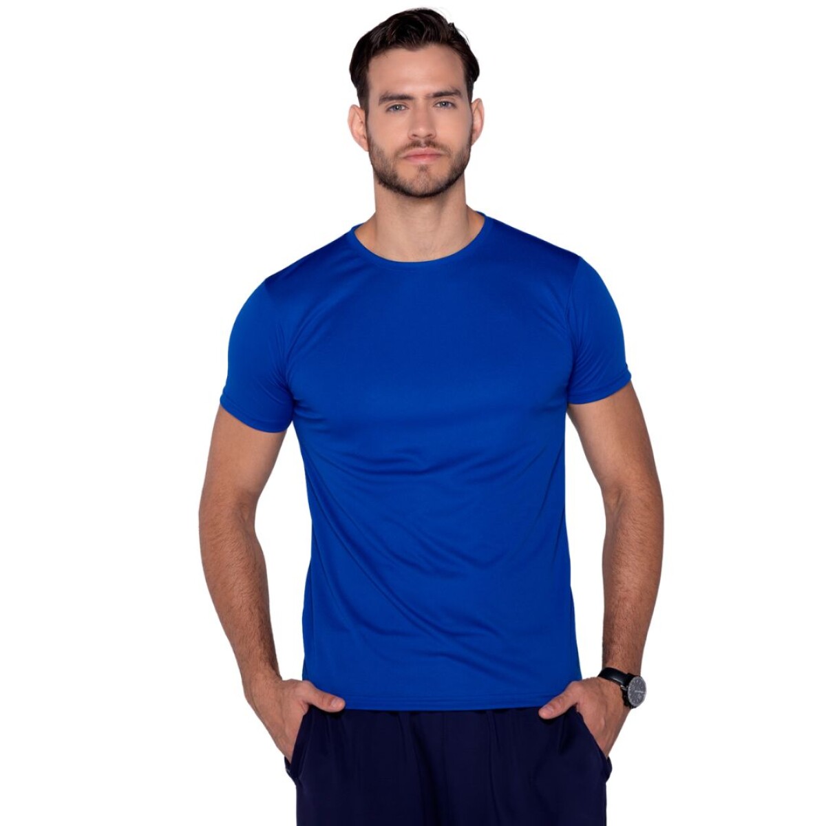 Camiseta a la base dry fit - Azul royal 