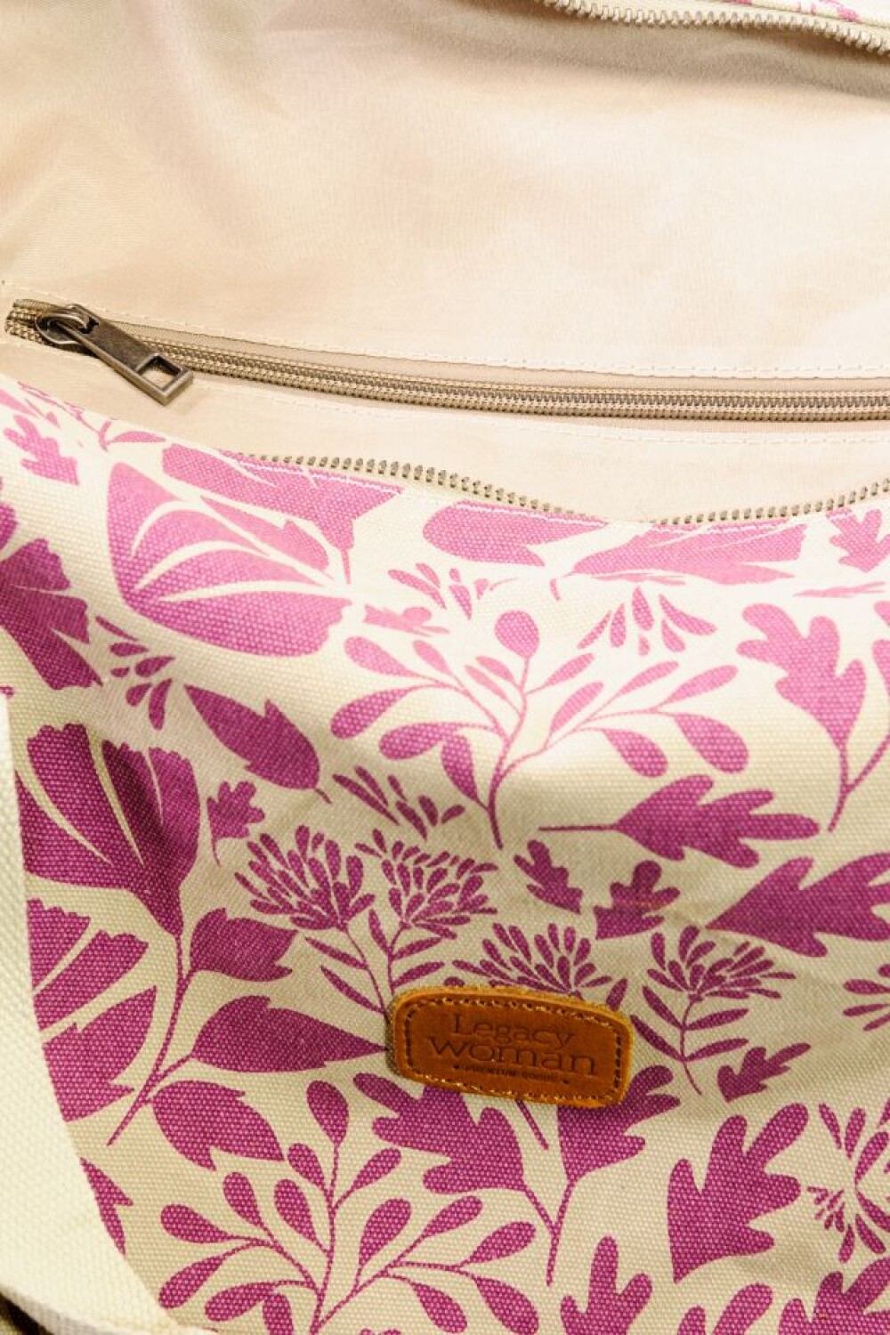 BOLSO DE LONA ESTAMPADO Rosado