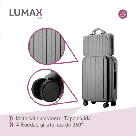 Set De 2 Valijas p/viaje 20 + 14 Ligeras y Duradera Gris