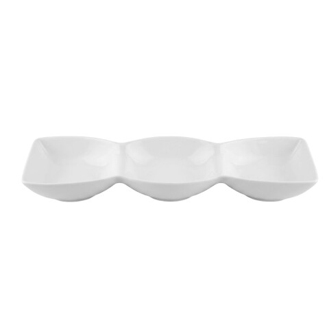 SALSERA CERAMICA BLANCA 3DIV 37X10CM Unica