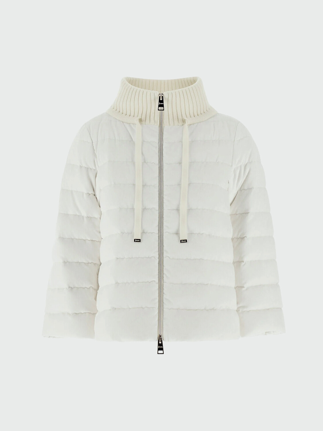 Herno - Campera corte boxy y cropped de viscosa efecto pana Negro