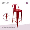 Taburete Tolix en metal con respaldo Rojo