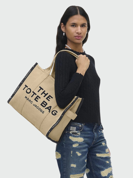 Marc Jacobs- Bolso tejido en jacquard , The Large Tote Beige
