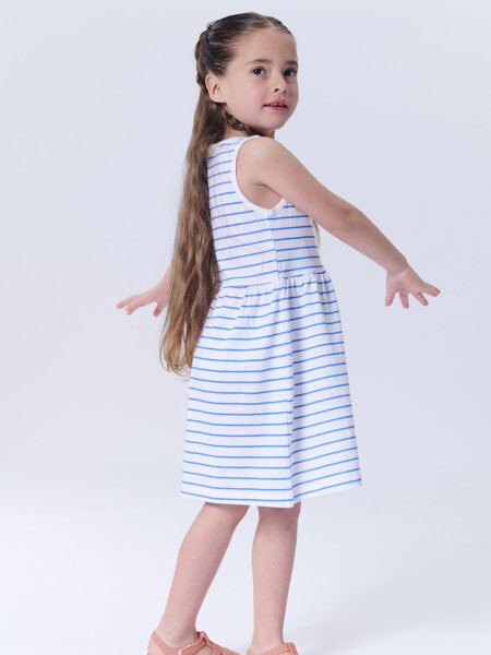 Vestido musculosa Rayado Azul