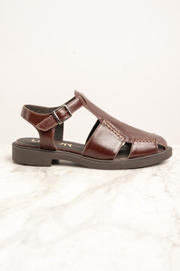Sandalias Cuero Marrón