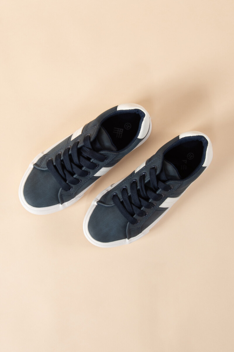 Calzado canvas con cordones Azul