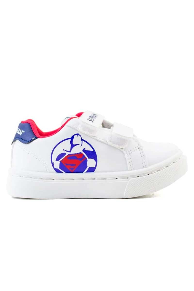 CALZADO DEPORTIVO 2 VELCROS SUPERMAN / BATMAN Blanco