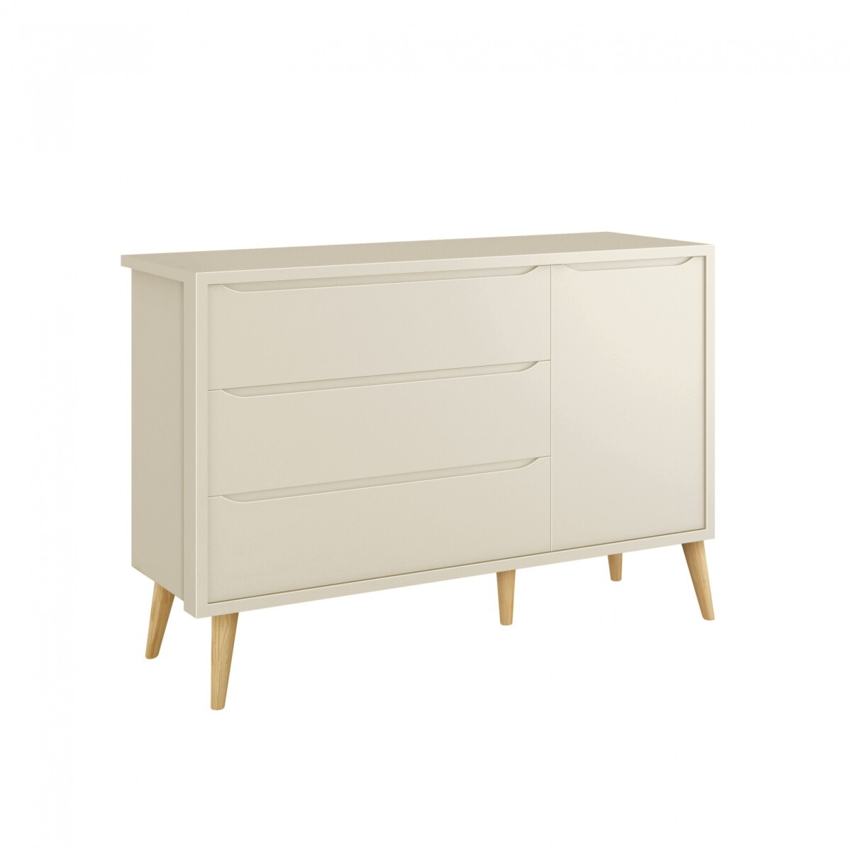 Cómoda 3 Cajones 1 Puerta Zapatera Infantil - Theo - Gris 