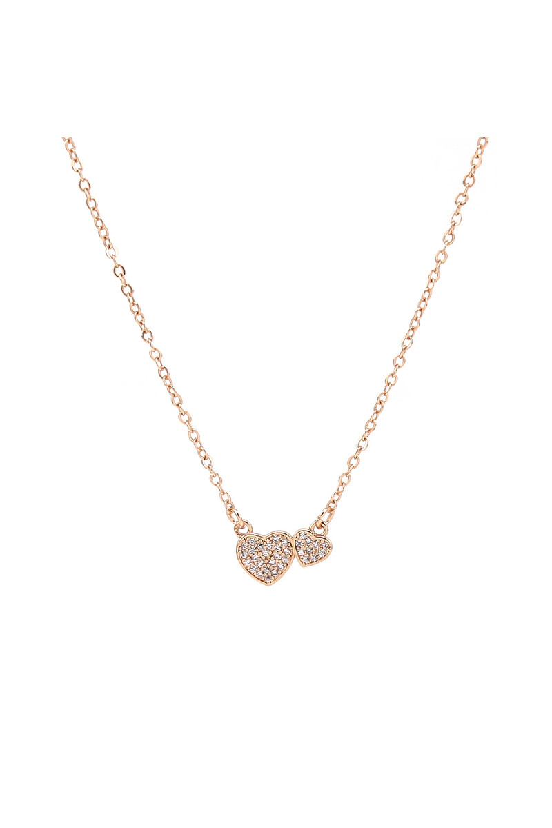 Collar con doble corazon Oreiro dorado