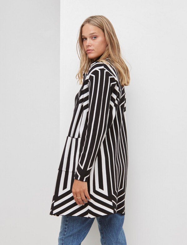 Cardigan Lineas NEGRO/BLANCO