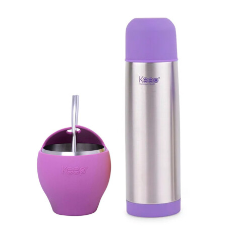 Keep Set Mate Termo Bombilla Acero Inoxidable Colores Violeta