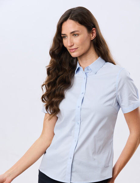 CAMISA RAYADA Celeste