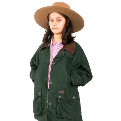 Campera Tipo Encerada Verde Oscuro