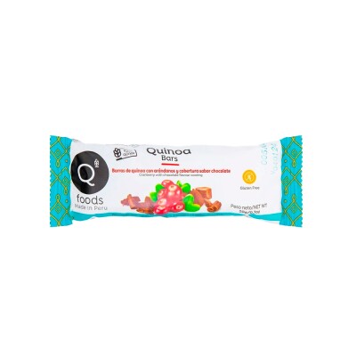 Barra de Quinua Chocolate y Arándanos 20 g Q Foods Barra Quinoa Choco Arand Qfood