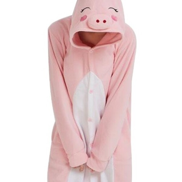 Pijama Cerdito Chanchito Infantil Y Adulto Enterito Plush Talle Rosa ciento cinco