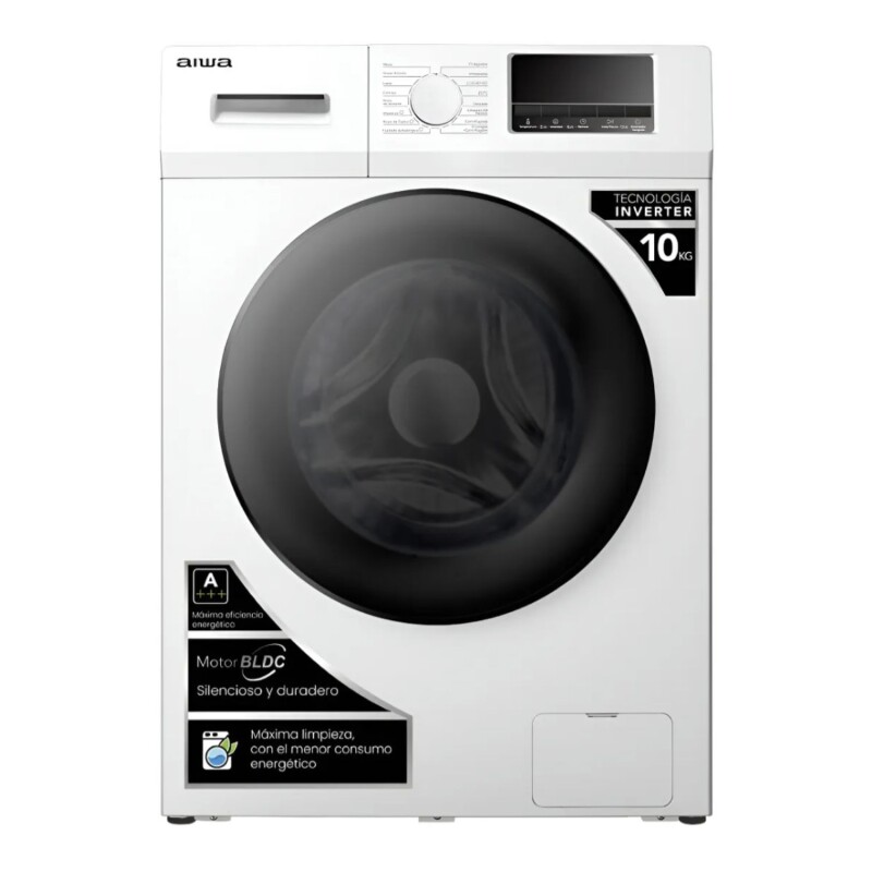 Lavarropas Automático Inverter Aiwa 10kg Frontal Blanco