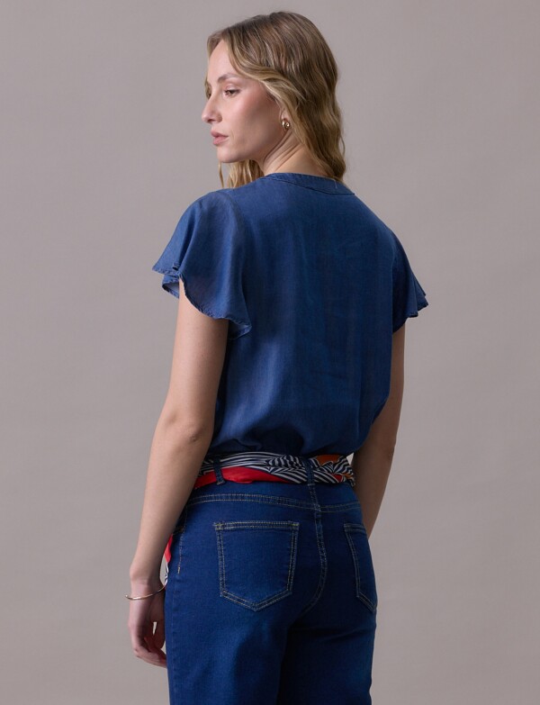 Blusa Lyocell Mga Volados JEAN