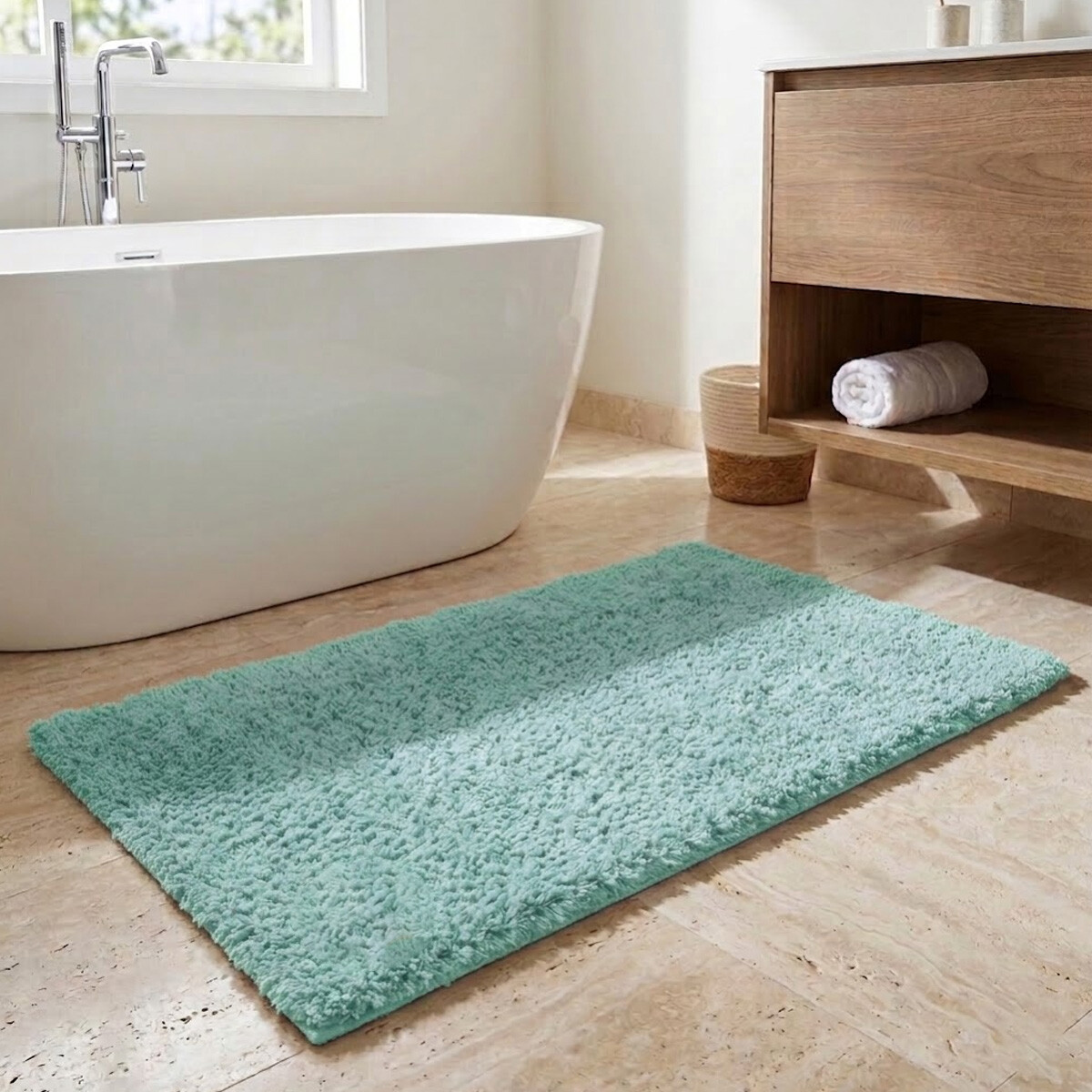 Alfombra Baño con Pelo Largo Home Class 40 x 60 cm - MENTA 