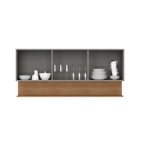 Modulo Aereo Para Cocina Tres Puertas De 150 cms. FREIJO Y GRIS