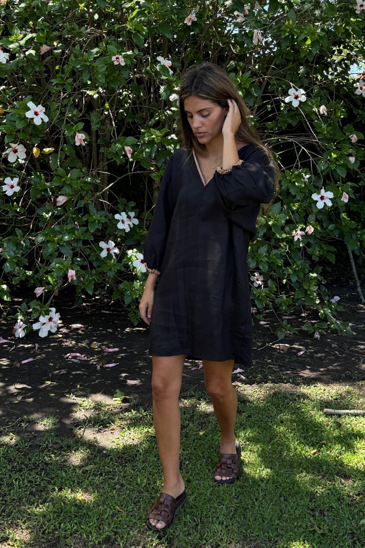 Easy Dress Lino Negro