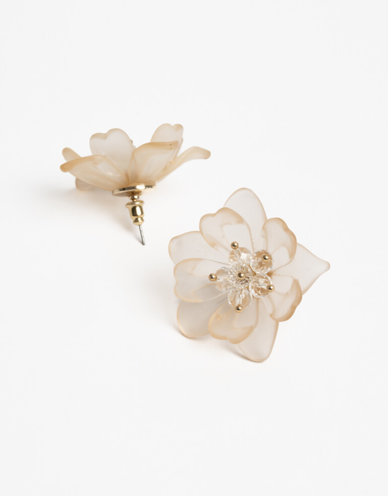 Aros Pasantes Resina Aros Pasantes Flor Resina - Blanco Crudo