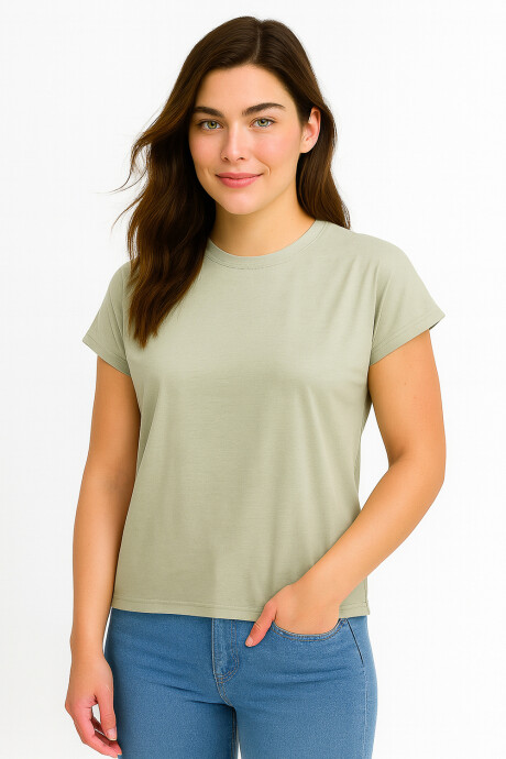 Remera Plua Verde Grisaceo