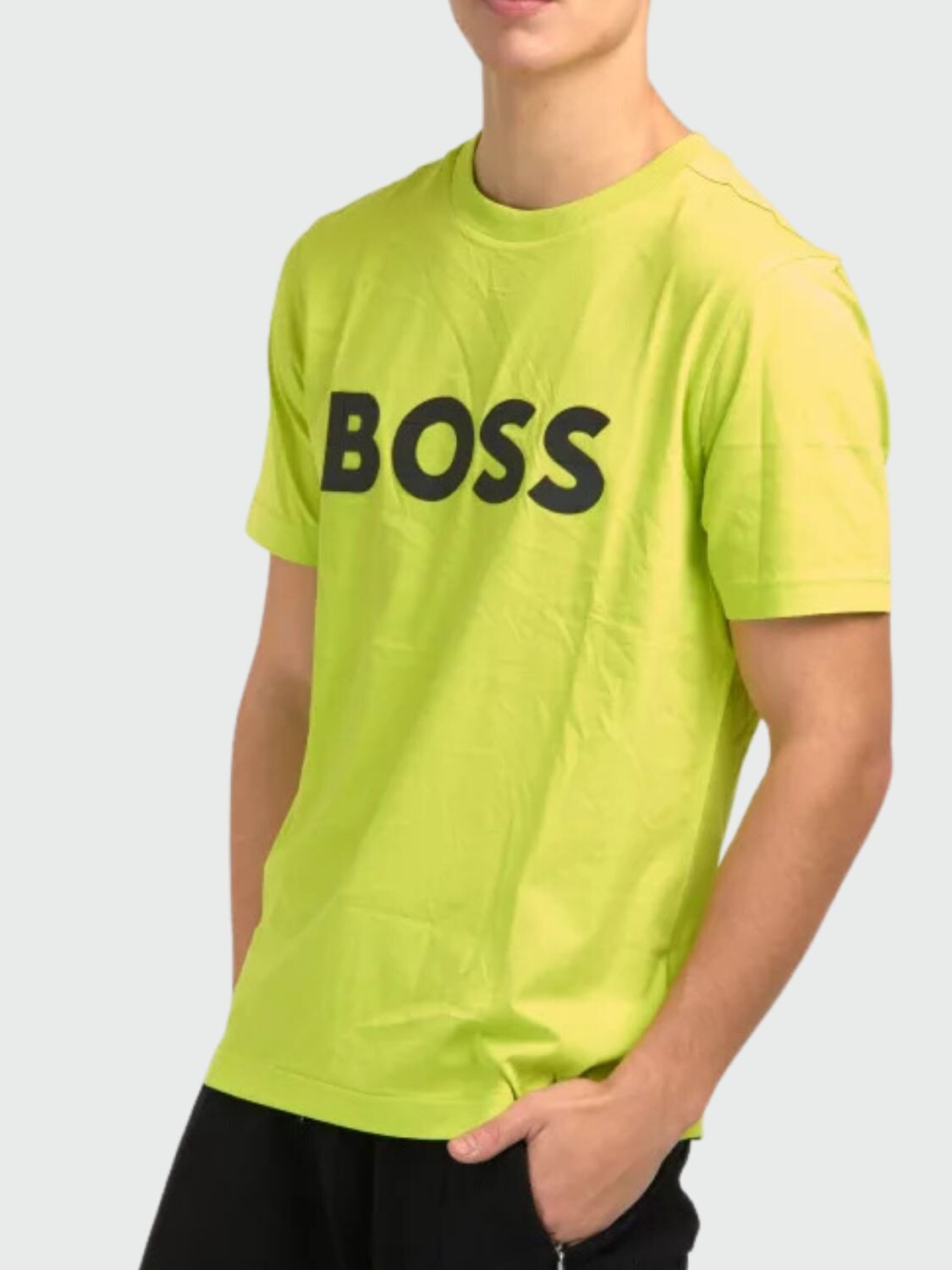 BOSS -Remera de algodón con logo, regular fit, TEE 1 Verde