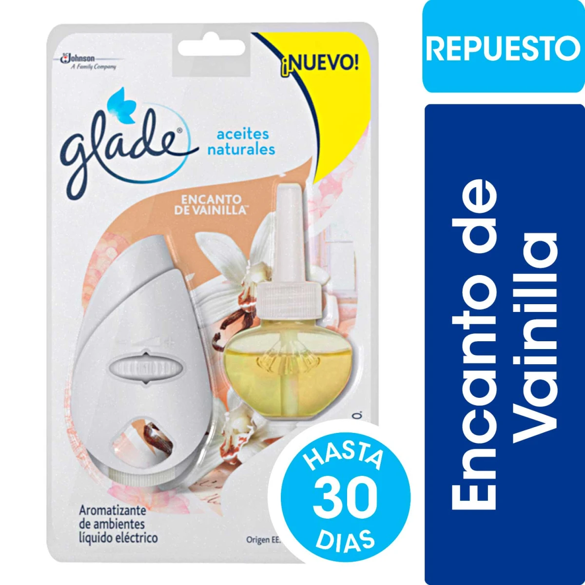 Desodorante ambiente GLADE aceites naturales vainilla 