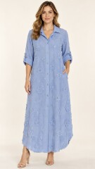 VESTIDO CAMISERO ALEM Celeste
