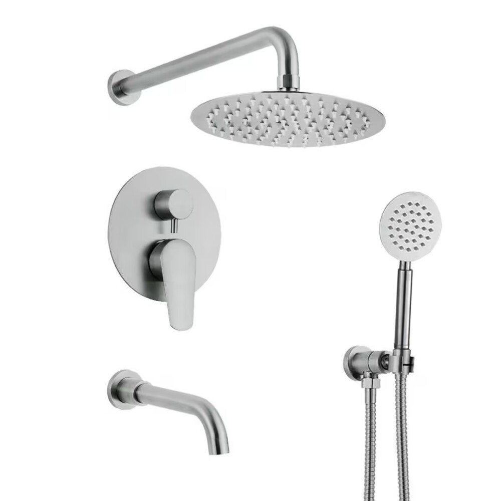 Grifería de ducha Monocomando de embutir con transferencia Celtic Gris Satinado Grifería De Ducha Monocomando De Embutir Con Transferencia Celtic Gris Satinado