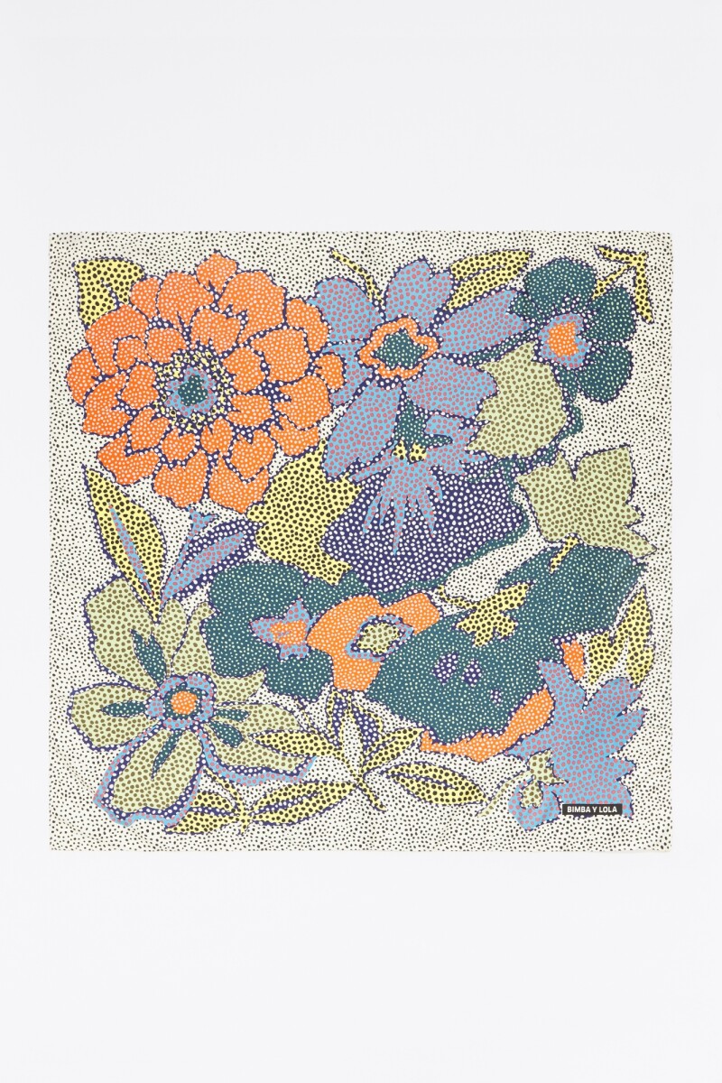 PAÑUELO FLORES PUNTILLISMO 