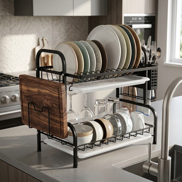 Escurridor de Platos Seca Vajilla Y Cubiertos Mesada Cocina De 2 Niveles Imback Escurridor de Platos Seca Vajilla Y Cubiertos Mesada Cocina De 2 Niveles Imback