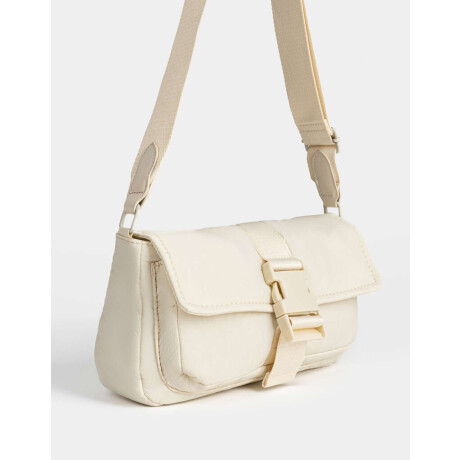 Bandolera Con Hebilla Frontal Blanco Crudo