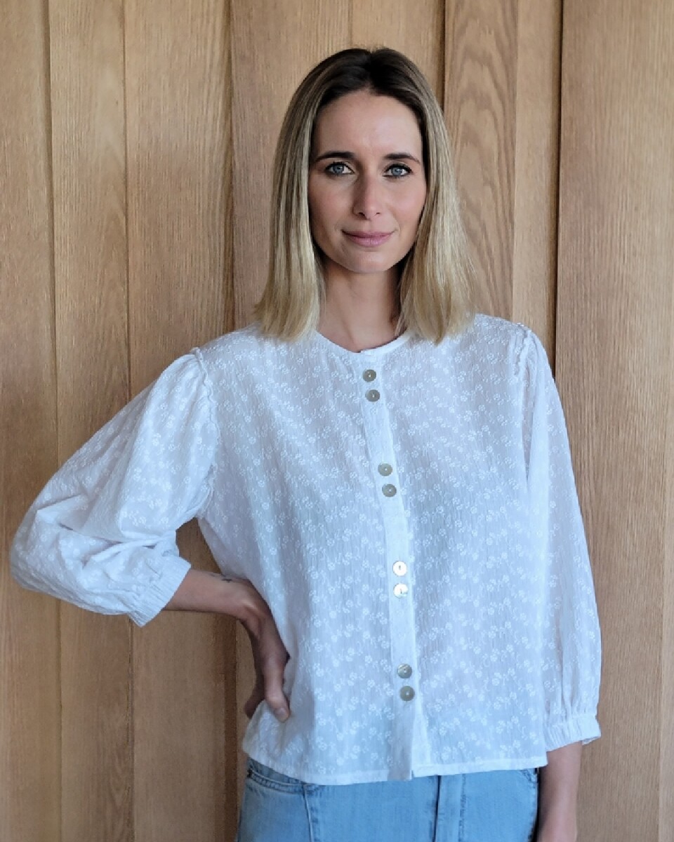 Camisa Melón - Broderie flor 