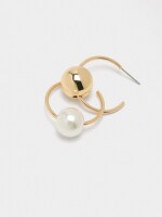 Set De Aros Con Esferas Y Perlas blanco
