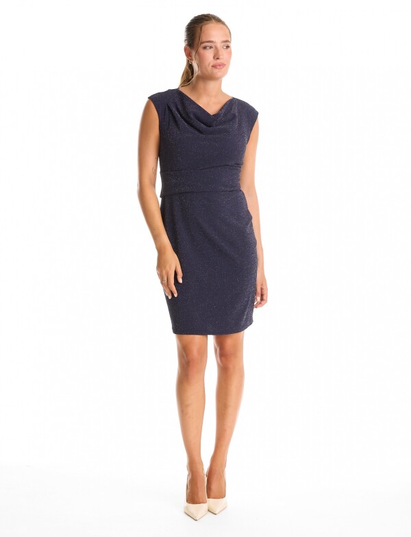 Vestido Drapeado & Lurex AZUL